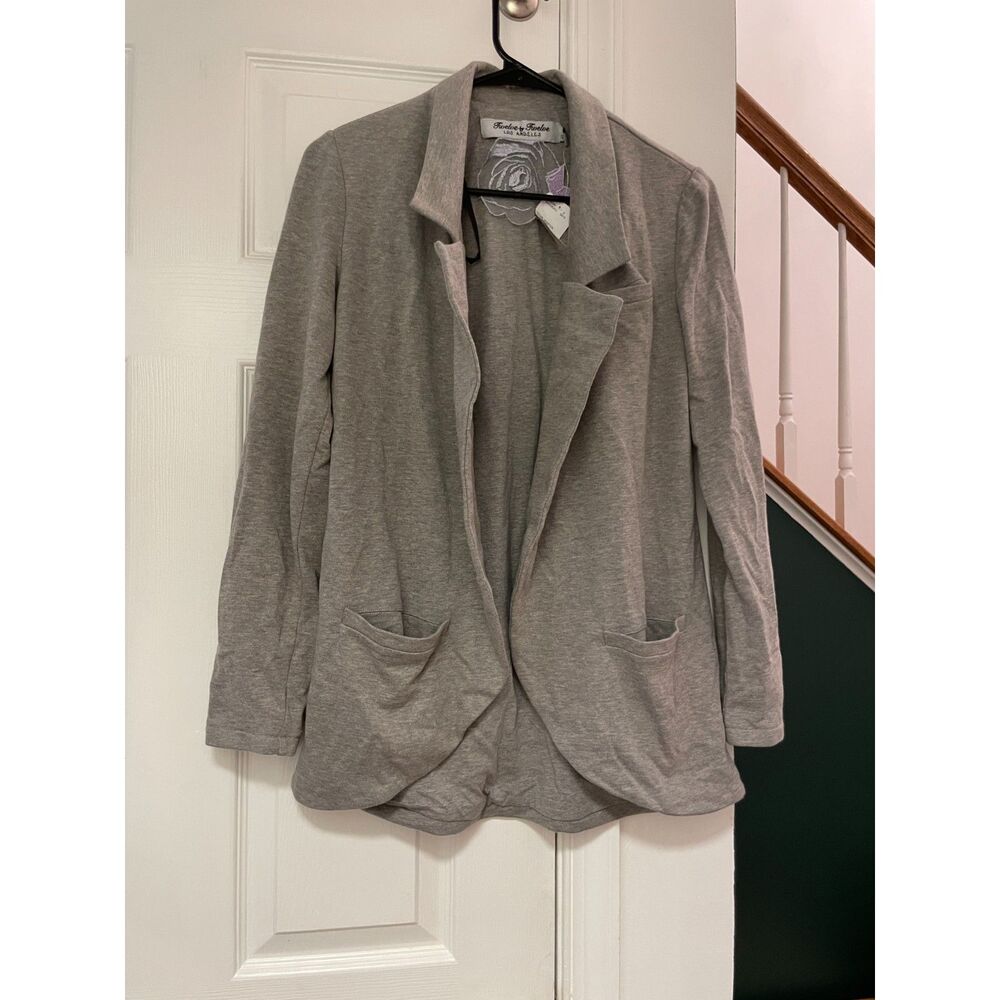 Twelve by Twelve NWT Gray Open Front summer Knit Blazer Jacket Size Small